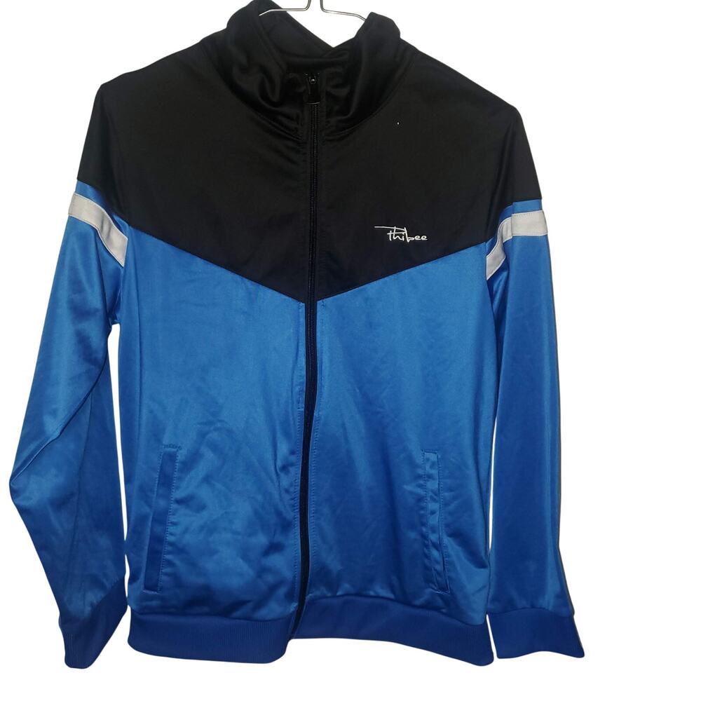 Phibee Outdoor Boys Size 14/16 Lightweight Silky Track Jacket Colorblock Blue